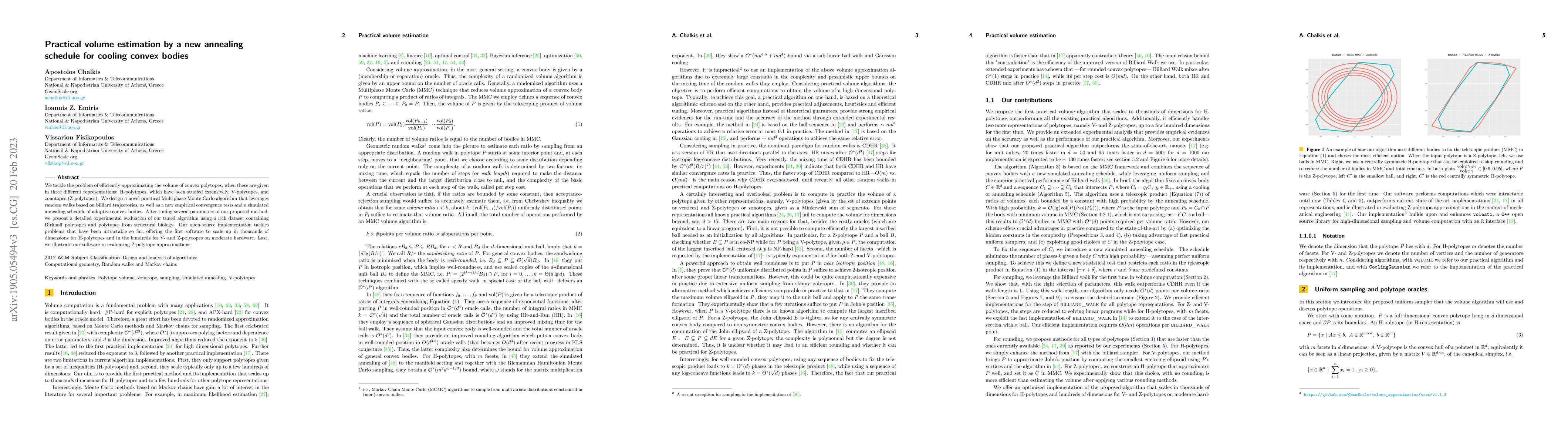 Thumbnail for A practical algorithm for volume estimation based on billiard
  trajectories and simulated annealing