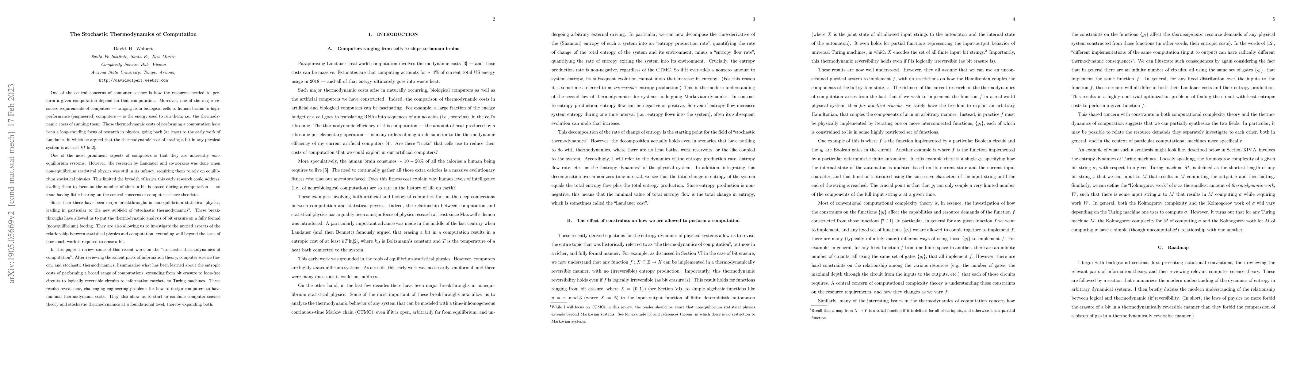 Thumbnail for Stochastic thermodynamics of computation