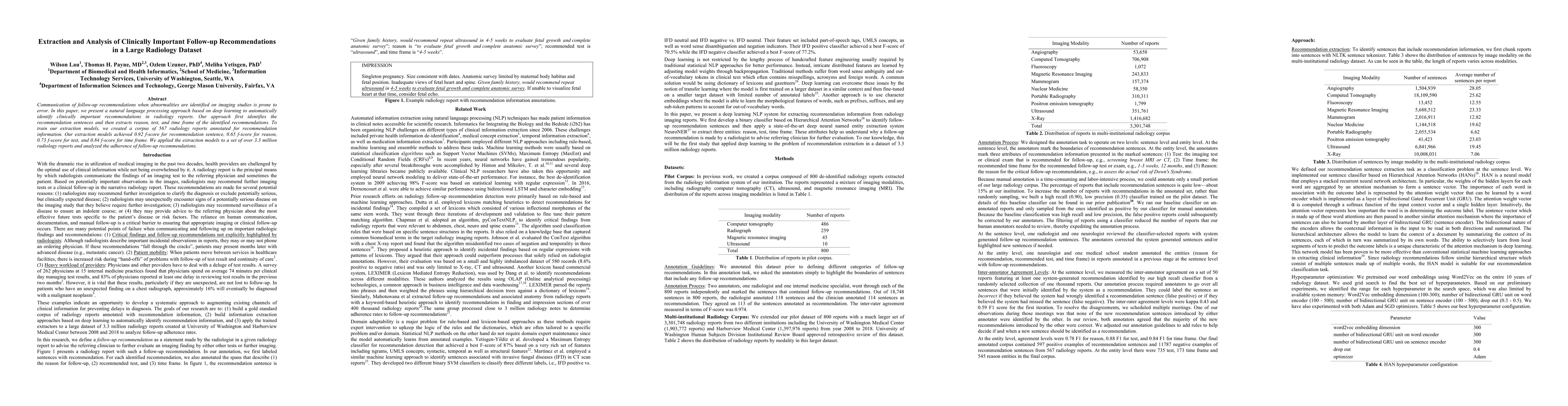 Thumbnail for Extraction and Analysis of Clinically Important Follow-up
  Recommendations in a Large Radiology Dataset