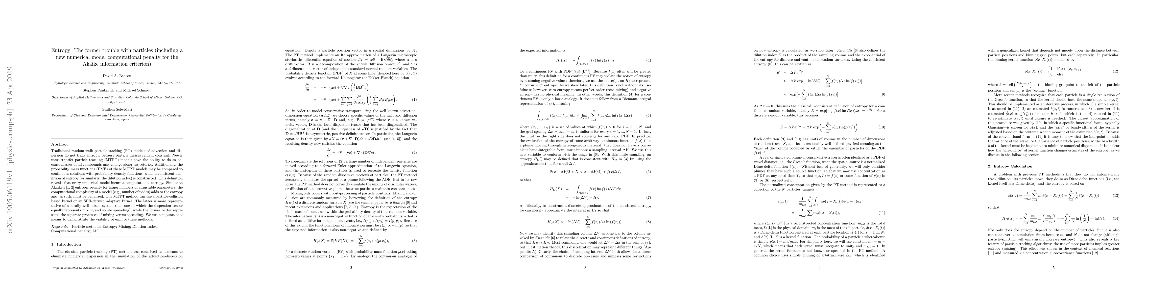 Thumbnail for Entropy: The former trouble with particles (including a new numerical
  model computational penalty for the Akaike information criterion)