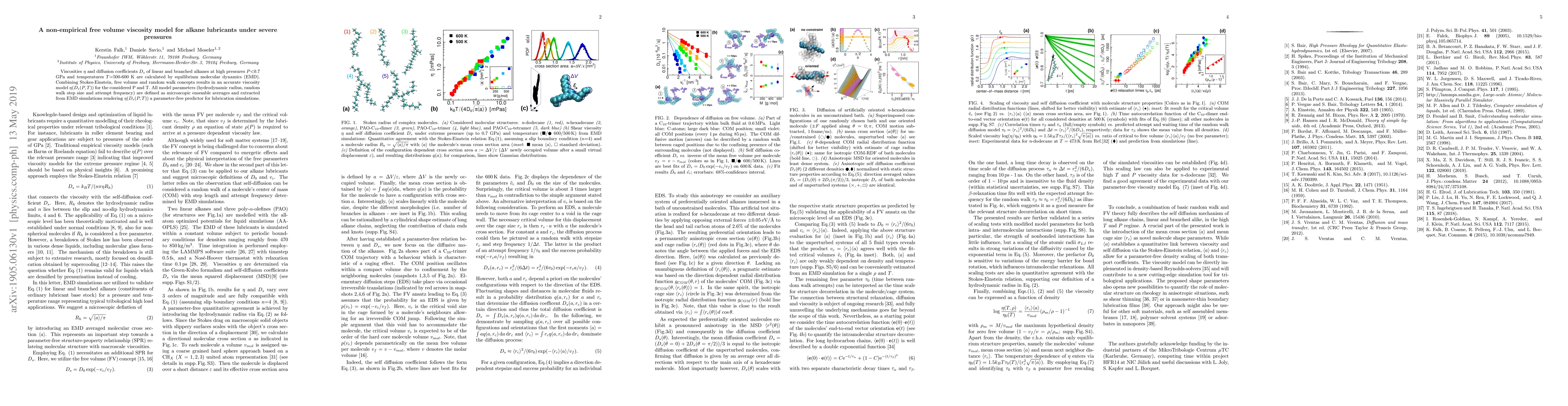 Thumbnail for A non-empirical free volume viscosity model for alkane lubricants under
  severe pressures
