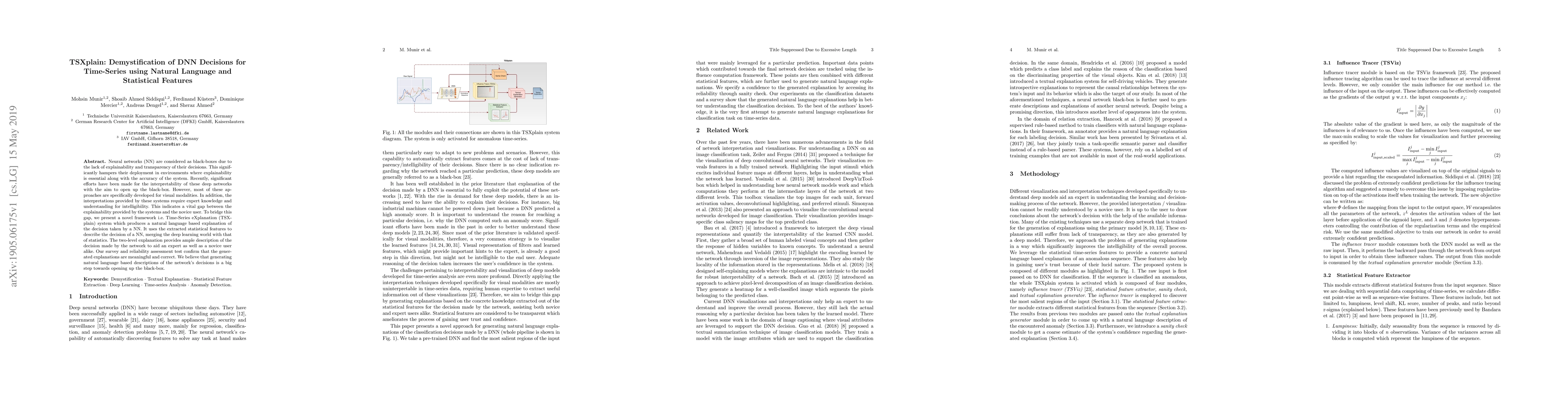 Thumbnail for TSXplain: Demystification of DNN Decisions for Time-Series using Natural
  Language and Statistical Features