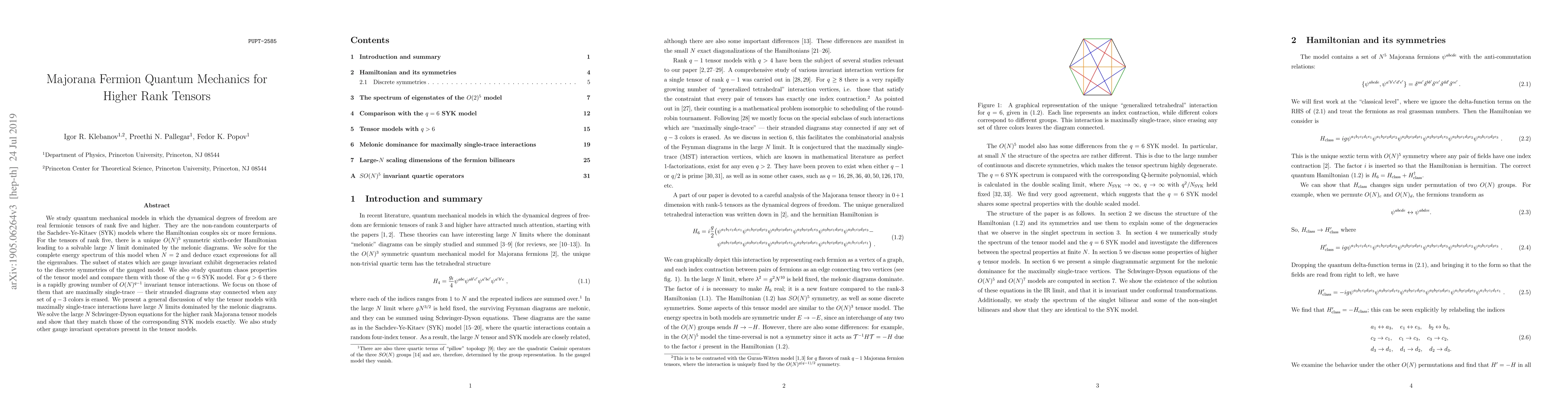 Thumbnail for Majorana Fermion Quantum Mechanics for Higher Rank Tensors