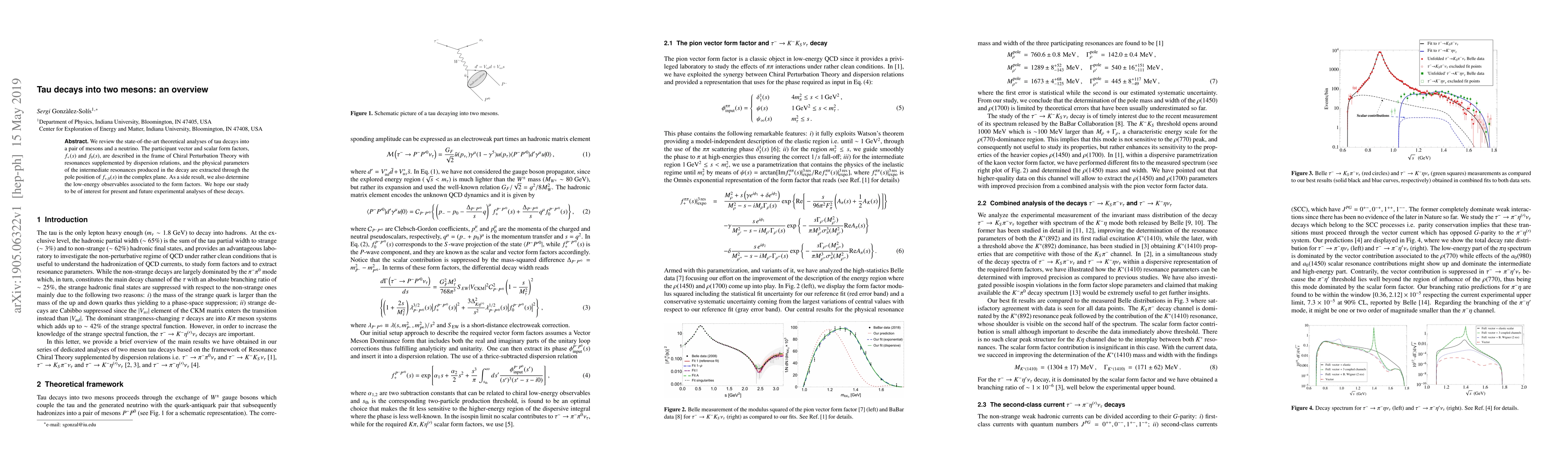 Thumbnail for Tau decays into two mesons: an overview