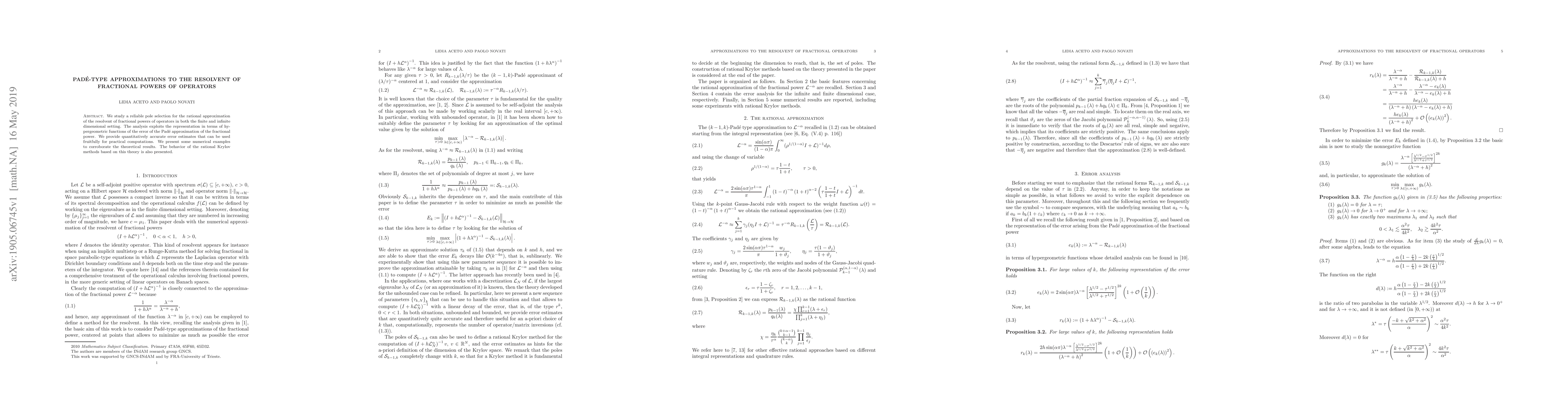 Thumbnail for Pad\'{e}-type approximations to the resolvent of fractional powers of
  operators