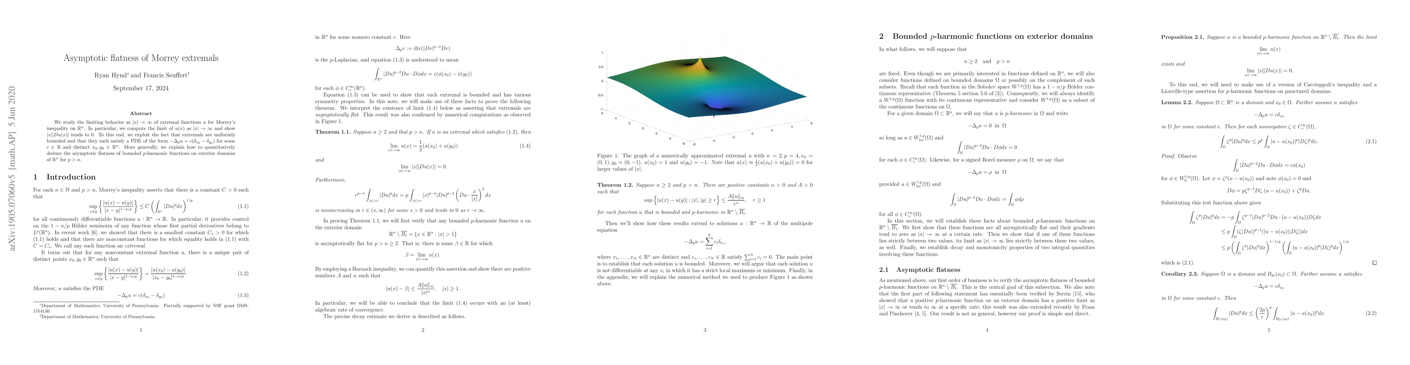 Thumbnail for Asymptotic flatness of Morrey extremals