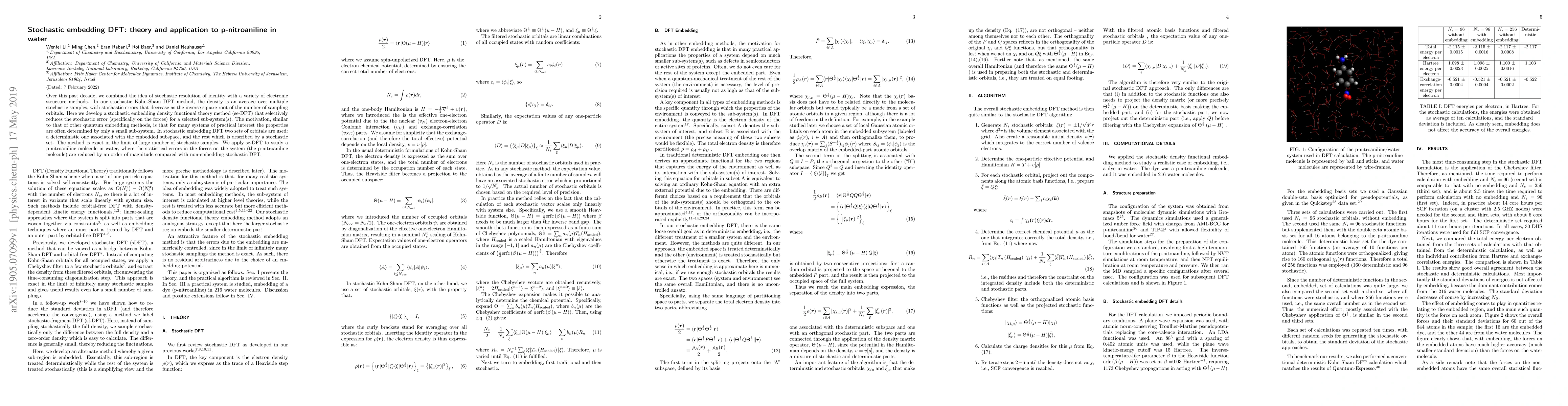 Thumbnail for Stochastic embedding DFT: theory and application to p-nitroaniline