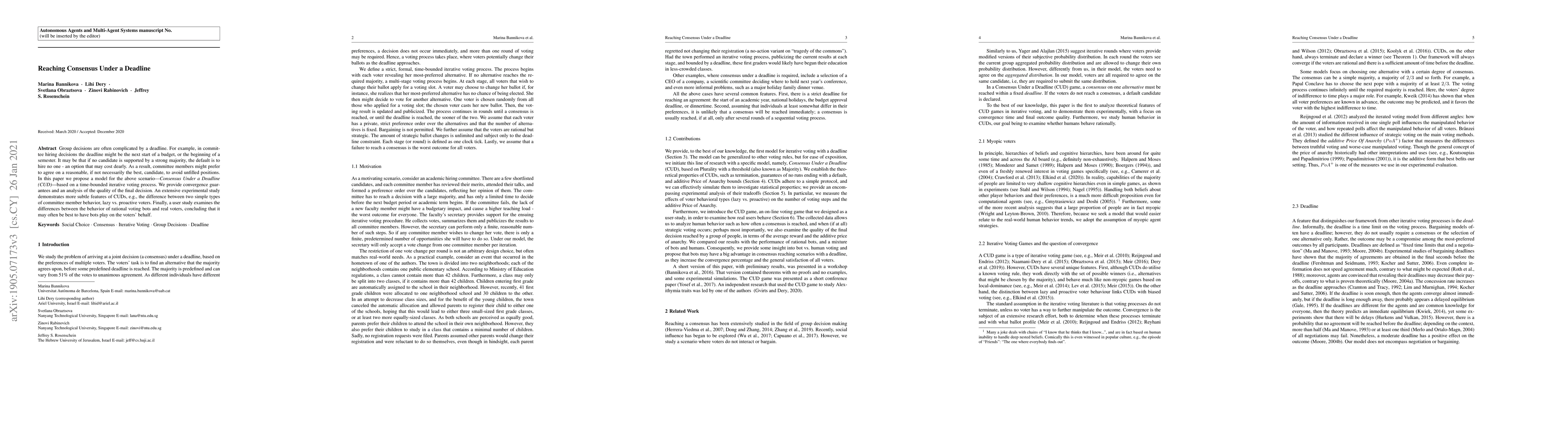 Thumbnail for Reaching Consensus Under a Deadline