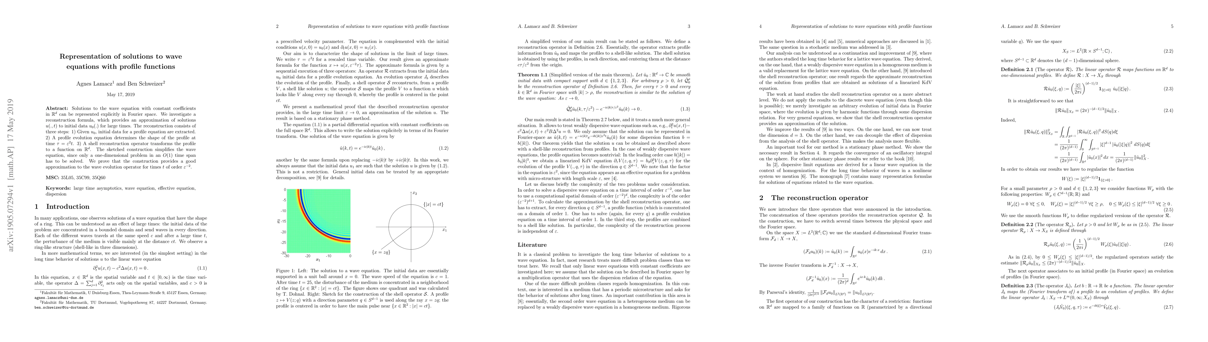 Thumbnail for Representation of solutions to wave equations with profile functions