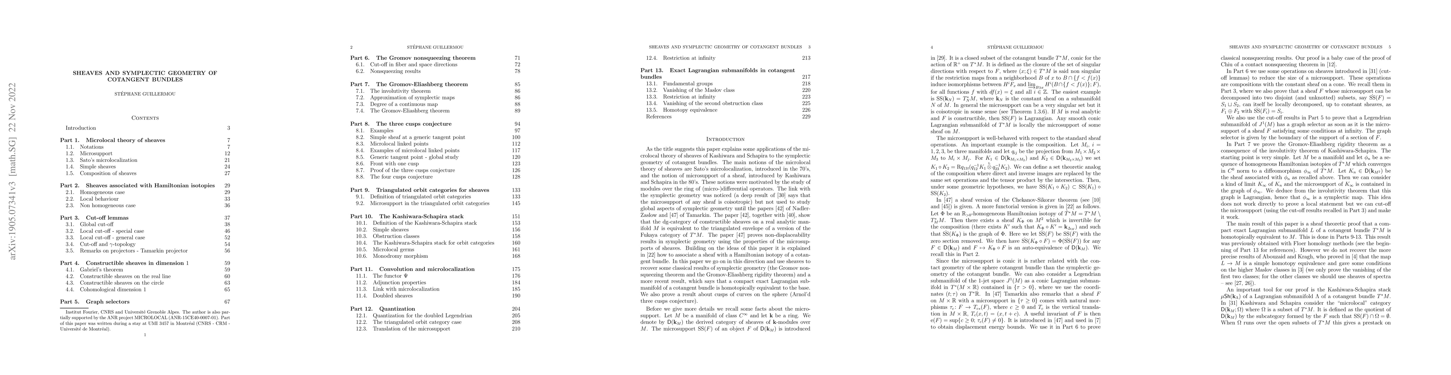 Thumbnail for Sheaves and symplectic geometry of cotangent bundles