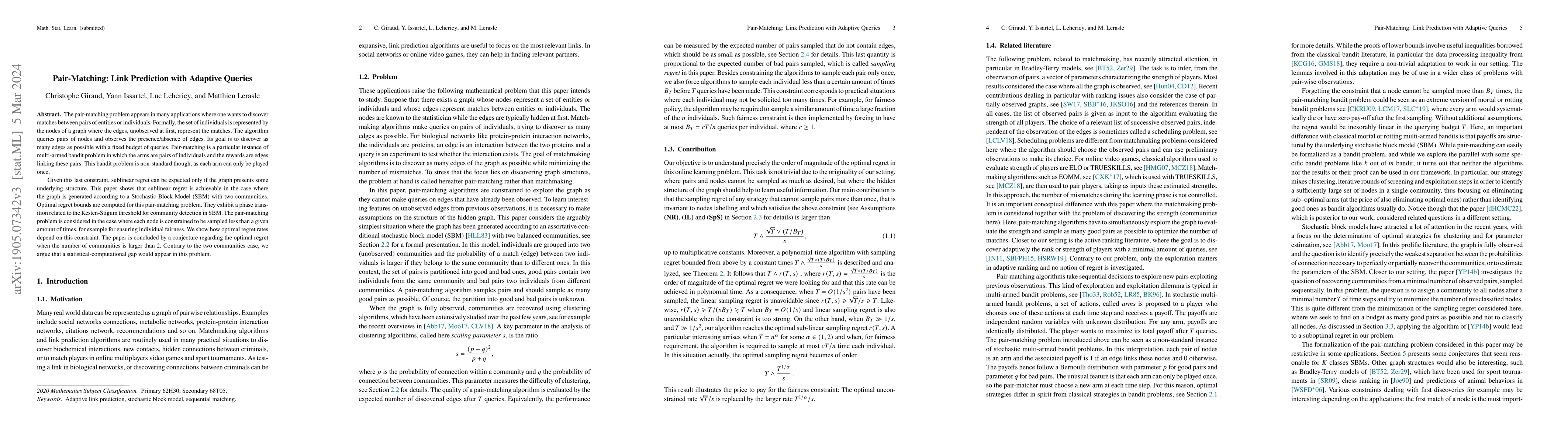 Thumbnail for Pair-Matching: Links Prediction with Adaptive Queries