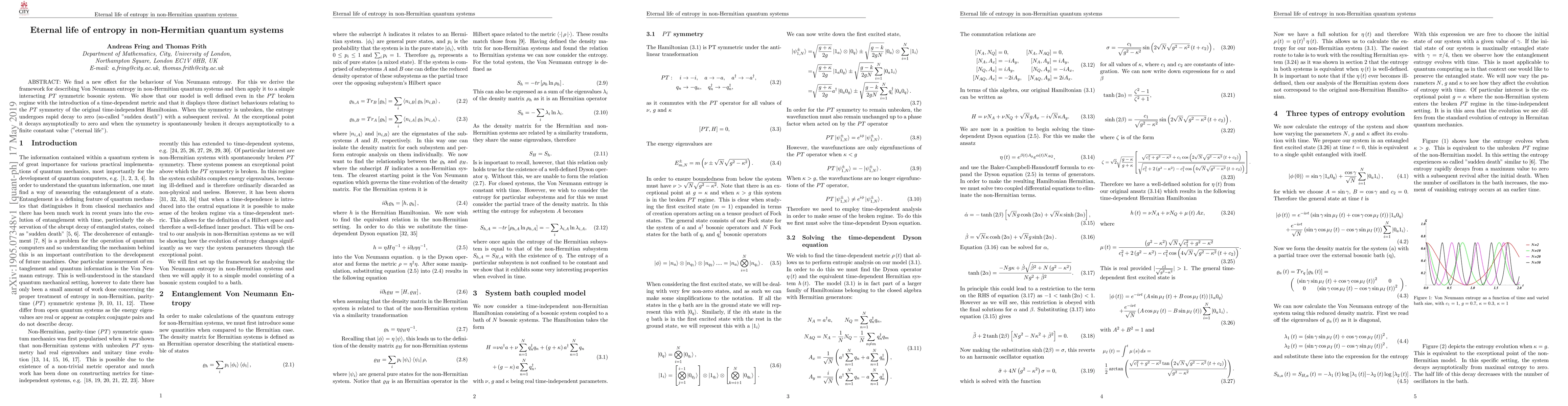 Thumbnail for Eternal life of entropy in non-Hermitian quantum systems