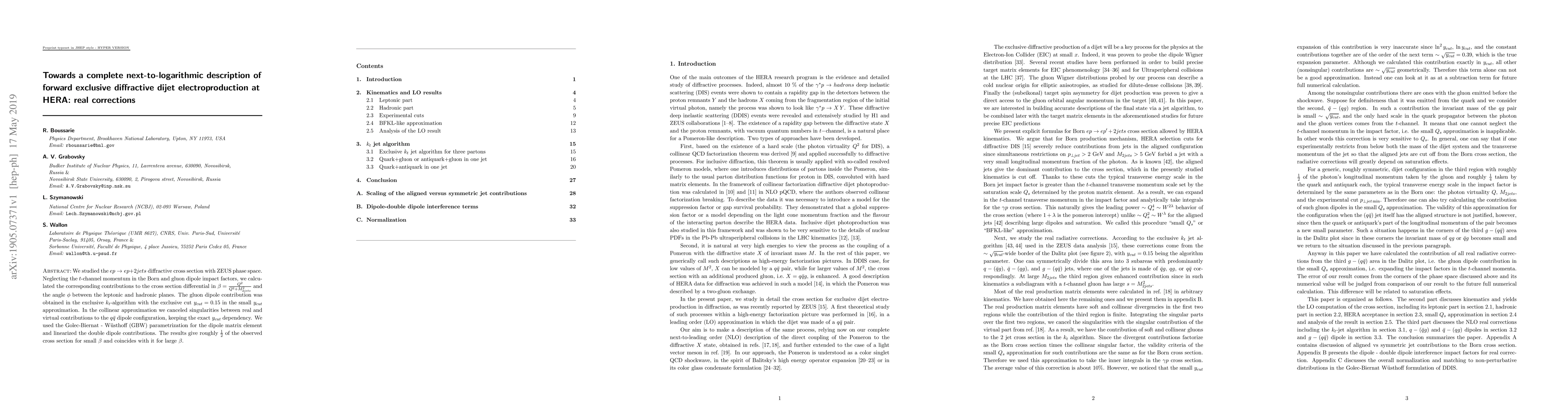 Thumbnail for Towards a complete next-to-logarithmic description of forward exclusive
  diffractive dijet electroproduction at HERA: real corrections