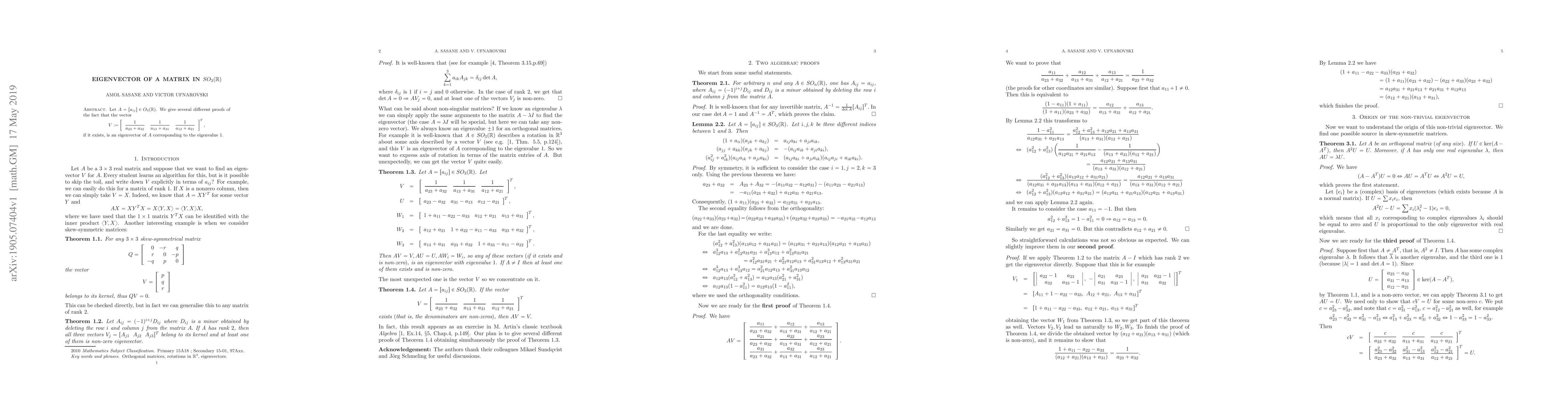 Thumbnail for Eigenvector of a matrix in $SO_3(\mathbb{R})$