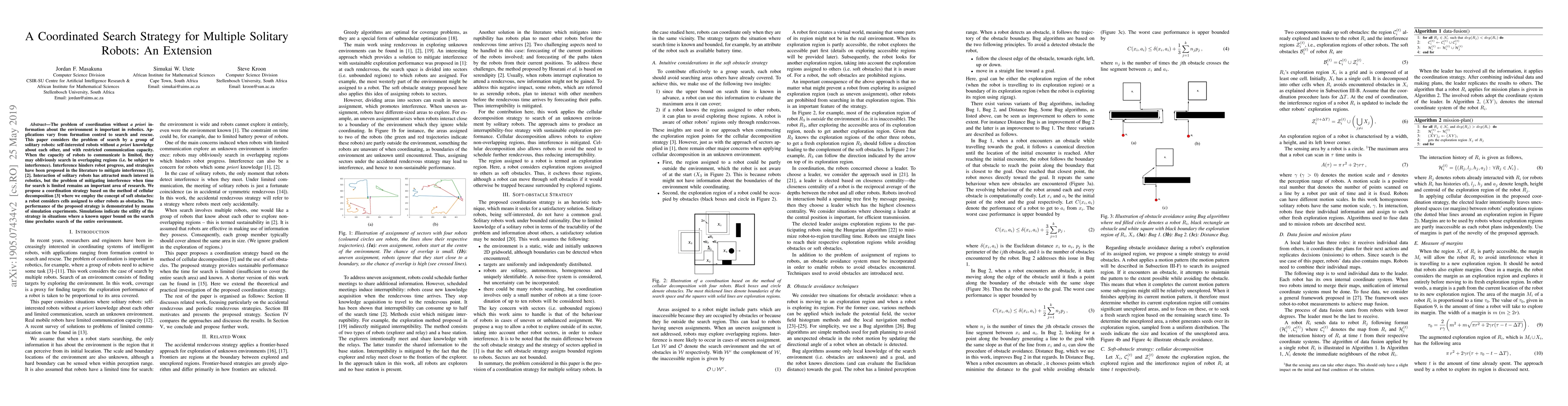 Thumbnail for A Coordinated Search Strategy for Multiple Solitary Robots: An Extension