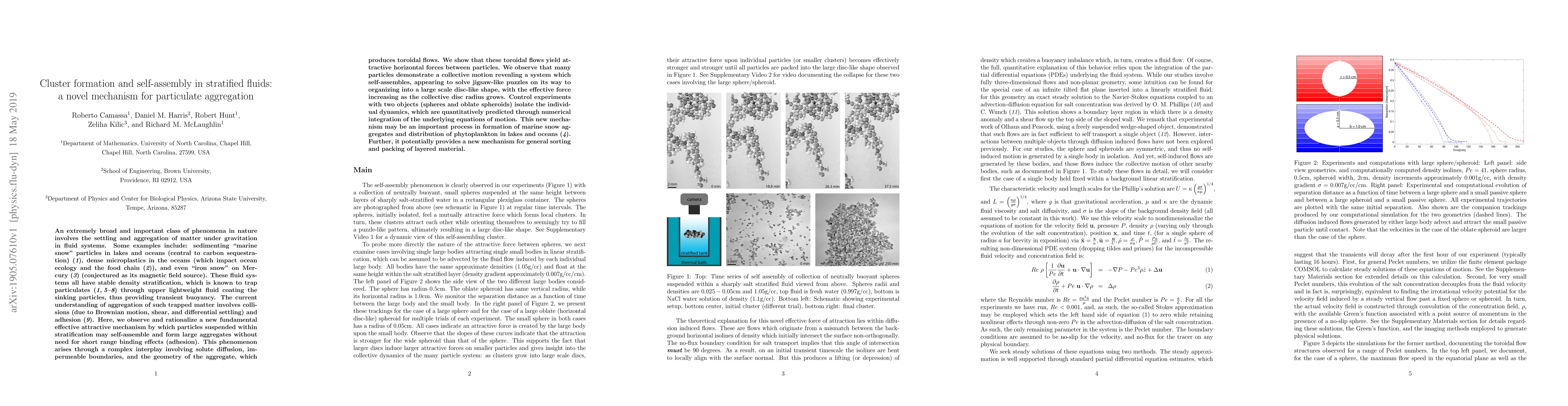 Thumbnail for Cluster formation and self-assembly in stratified fluids: a novel
  mechanism for particulate aggregation