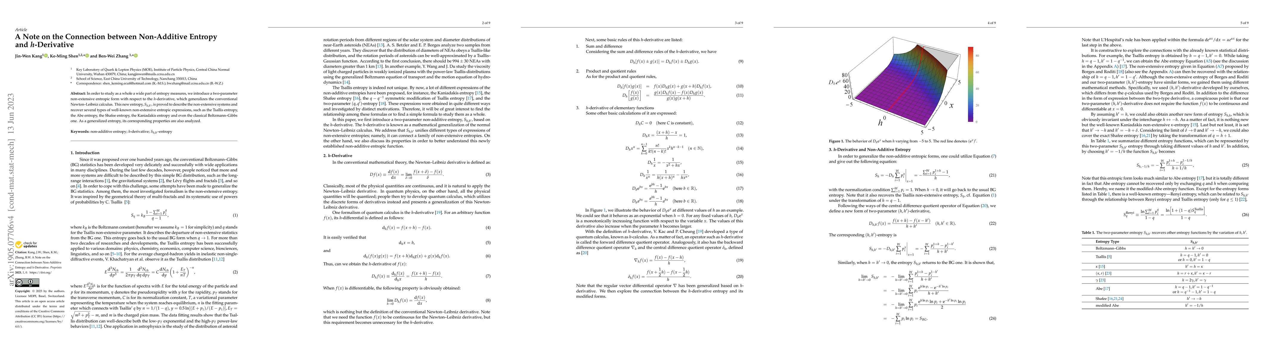 Thumbnail for A note on the connection between non-additive entropy and $h$-derivative