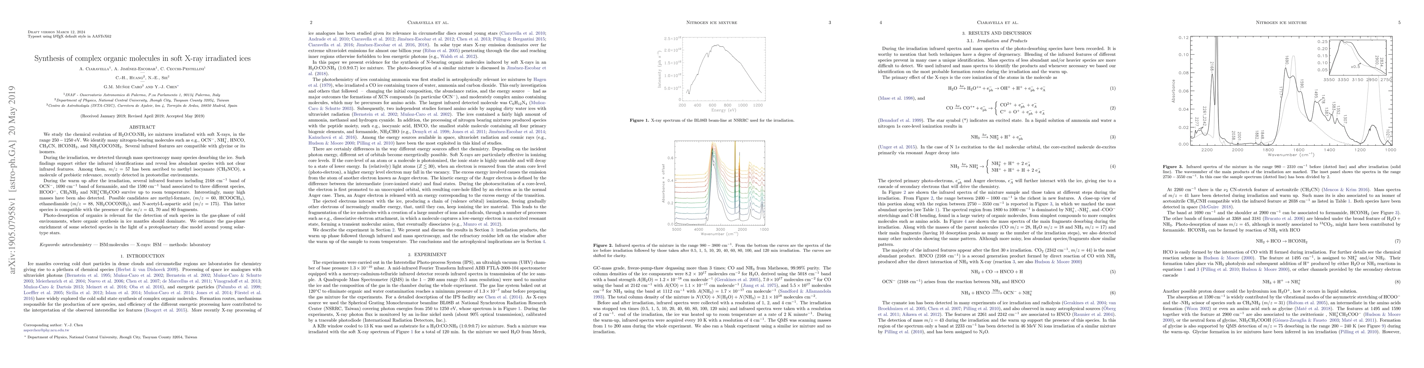 Thumbnail for Synthesis of complex organic molecules in soft x-ray irradiated ices
