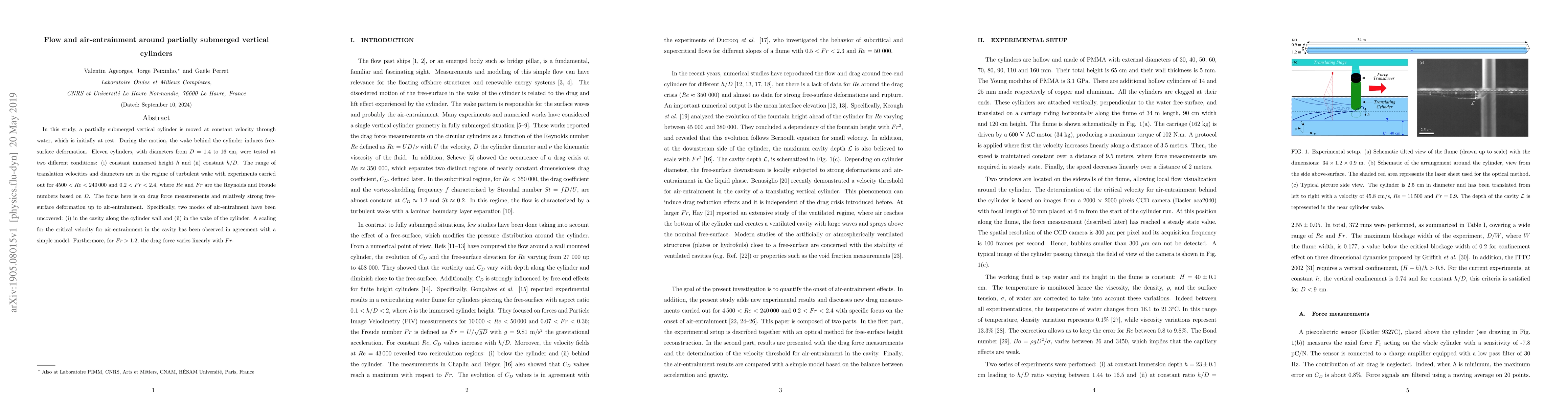 Thumbnail for Flow and air-entrainment around partially submerged vertical cylinders