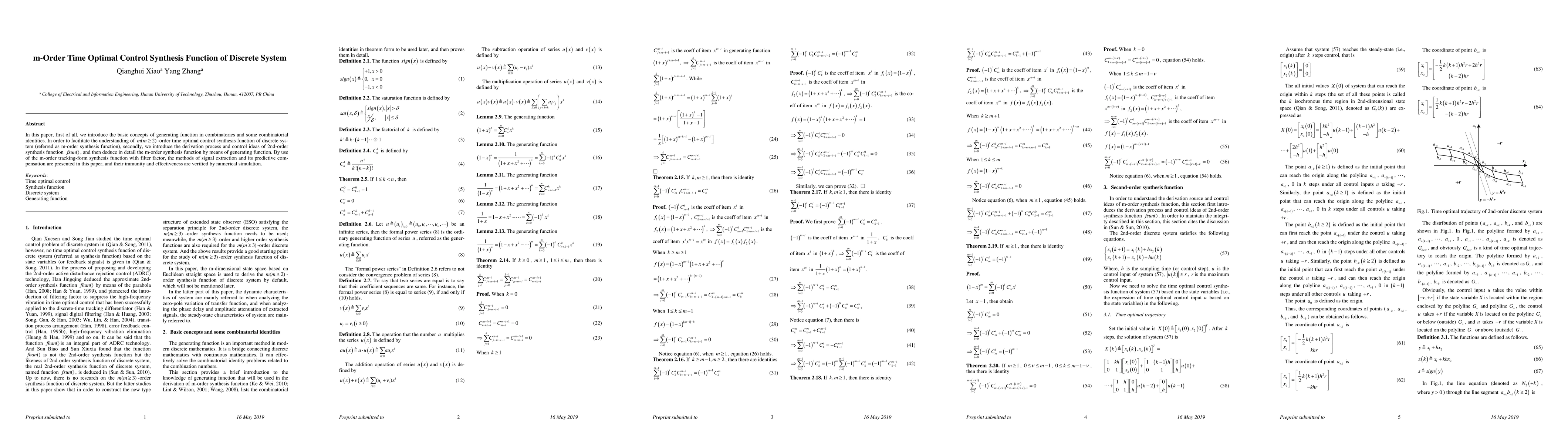 Thumbnail for m-Order Time Optimal Control Synthesis Function of Discrete System