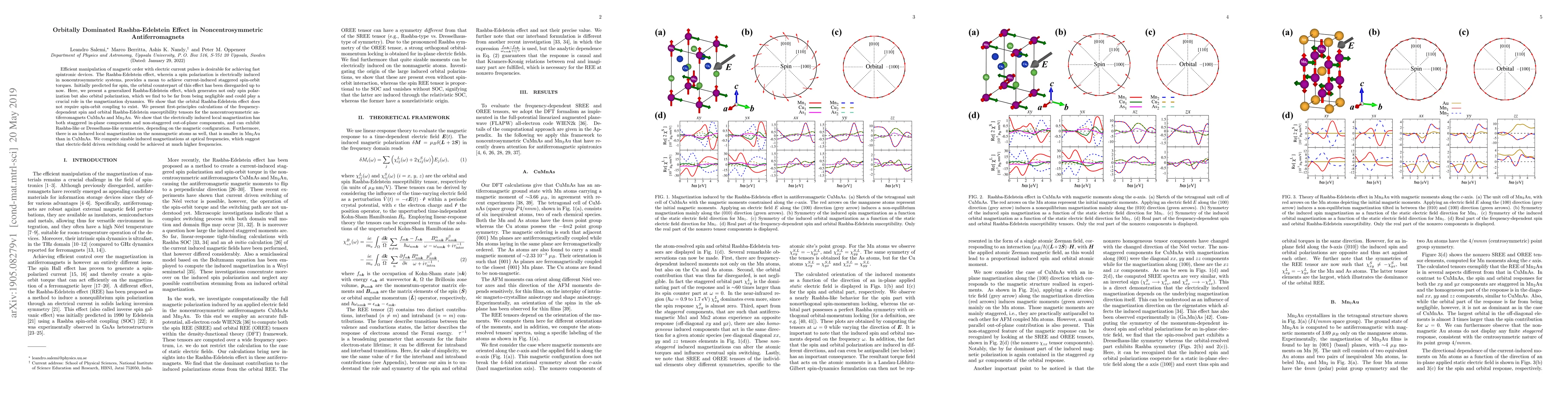 Thumbnail for Orbitally Dominated Rashba-Edelstein Effect in Noncentrosymmetric
  Antiferromagnets
