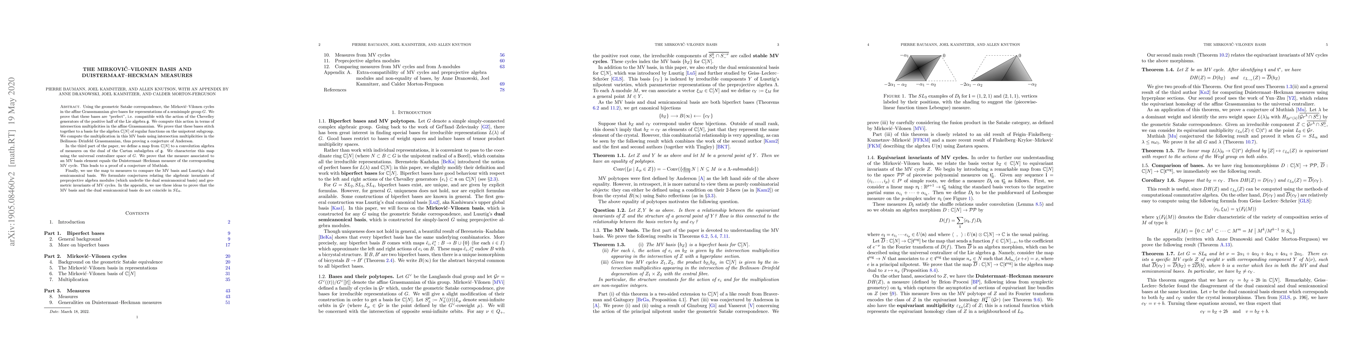 Thumbnail for The Mirkovic-Vilonen basis and Duistermaat-Heckman measures