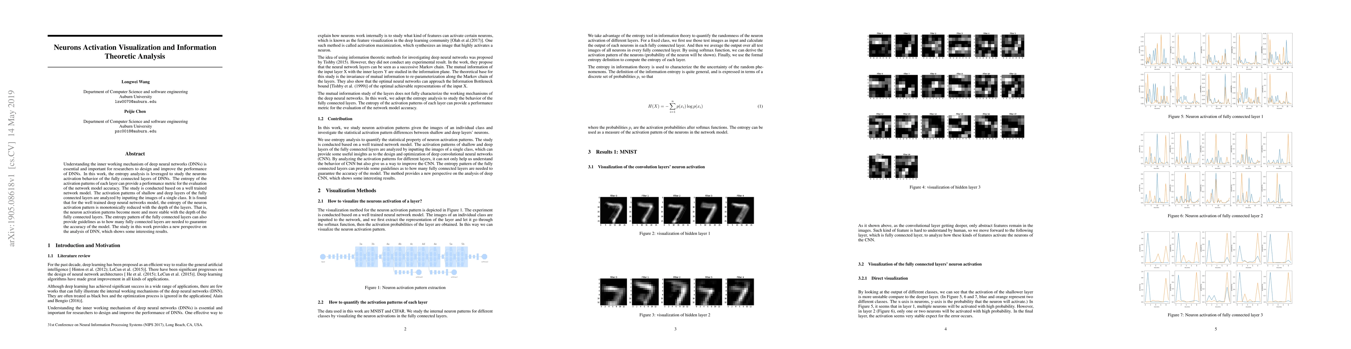 Thumbnail for Neurons Activation Visualization and Information Theoretic Analysis
