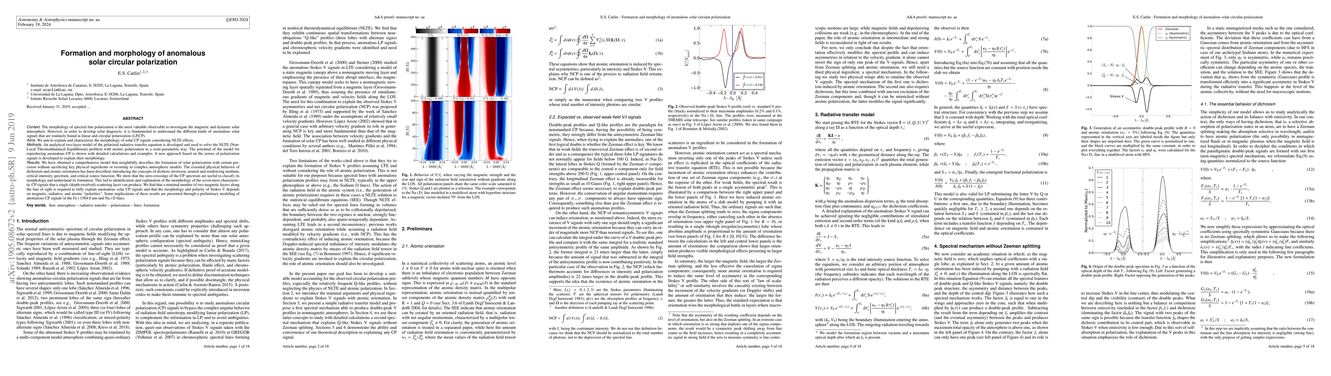 Thumbnail for Formation and morphology of anomalous solar circular polarization
