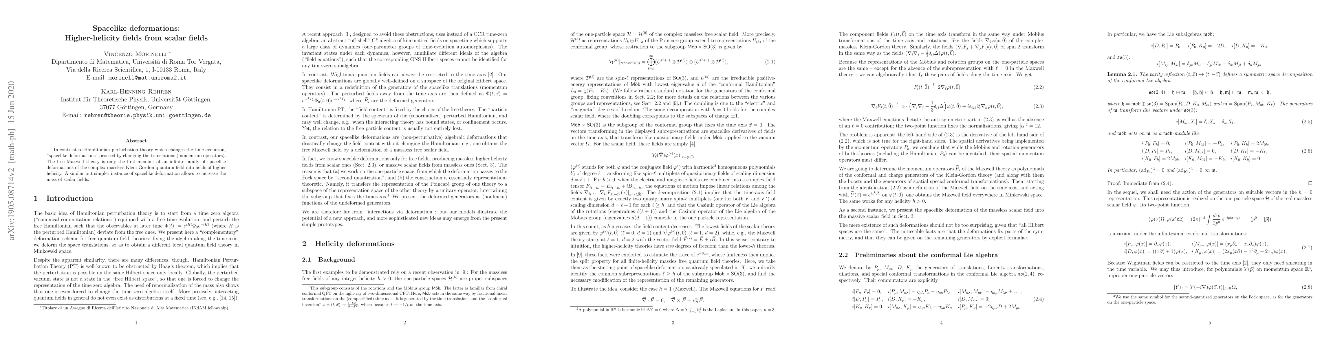 Thumbnail for Spacelike deformations: Higher-helicity fields from scalar fields