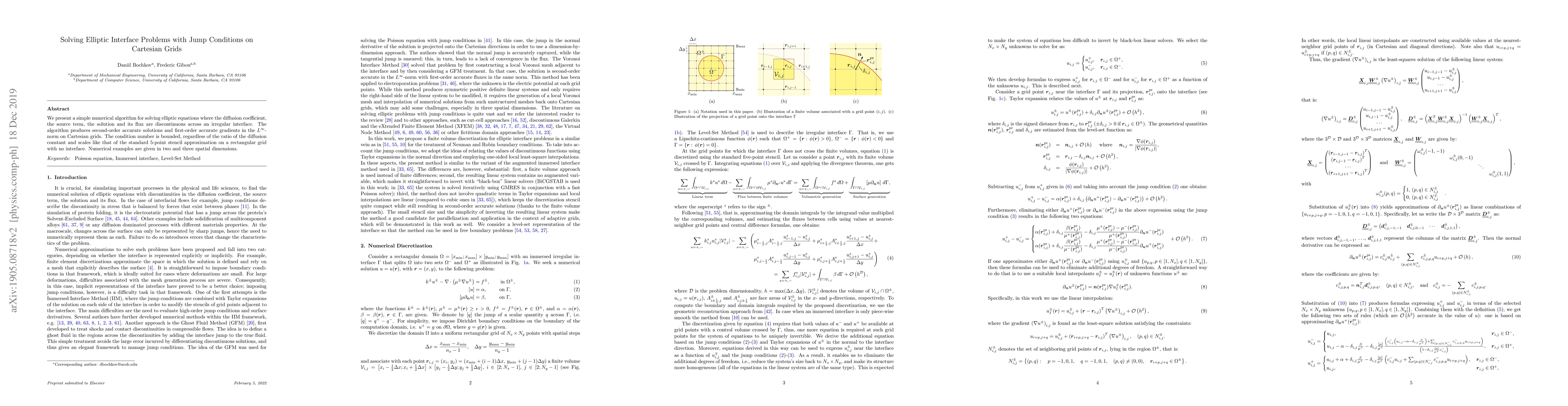 Thumbnail for Solving Elliptic Interface Problems with Jump Conditions on Cartesian
  Grids