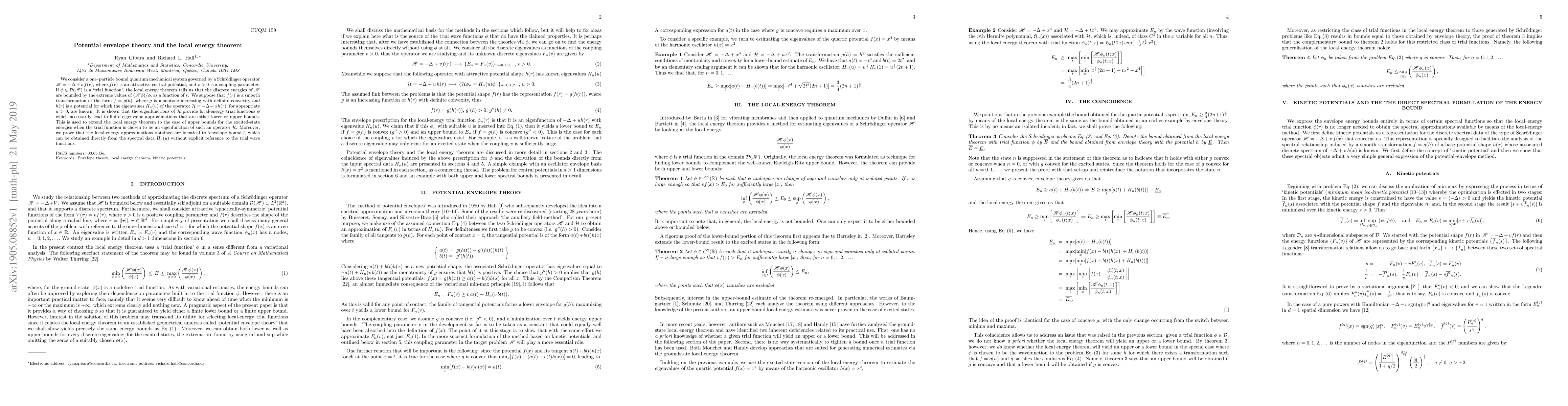 Thumbnail for Potential envelope theory and the local energy theorem