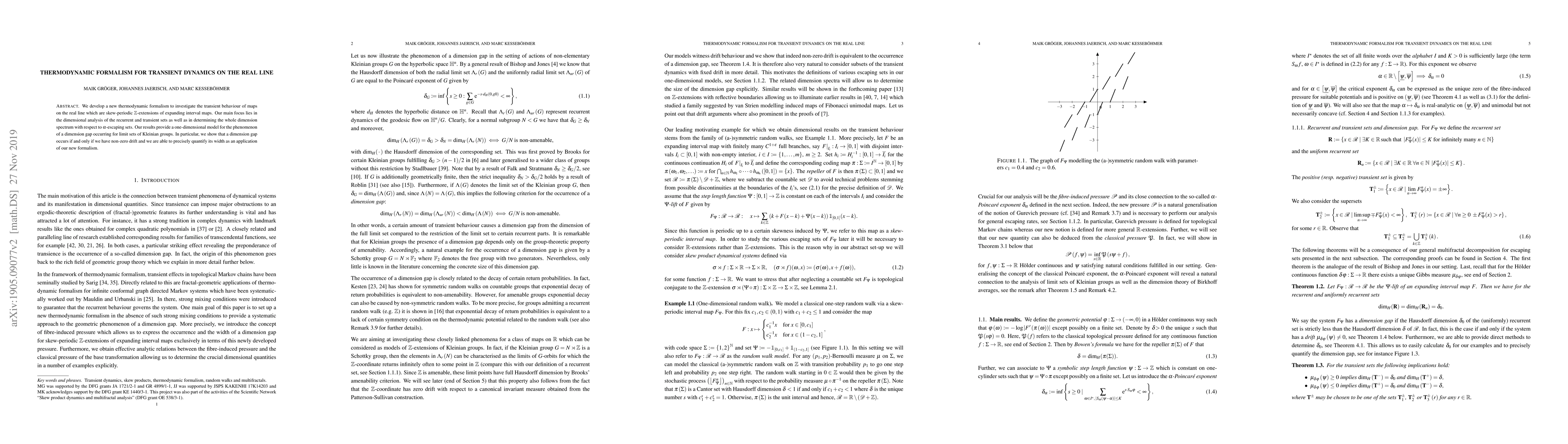 Thumbnail for Thermodynamic formalism for transient dynamics on the real line