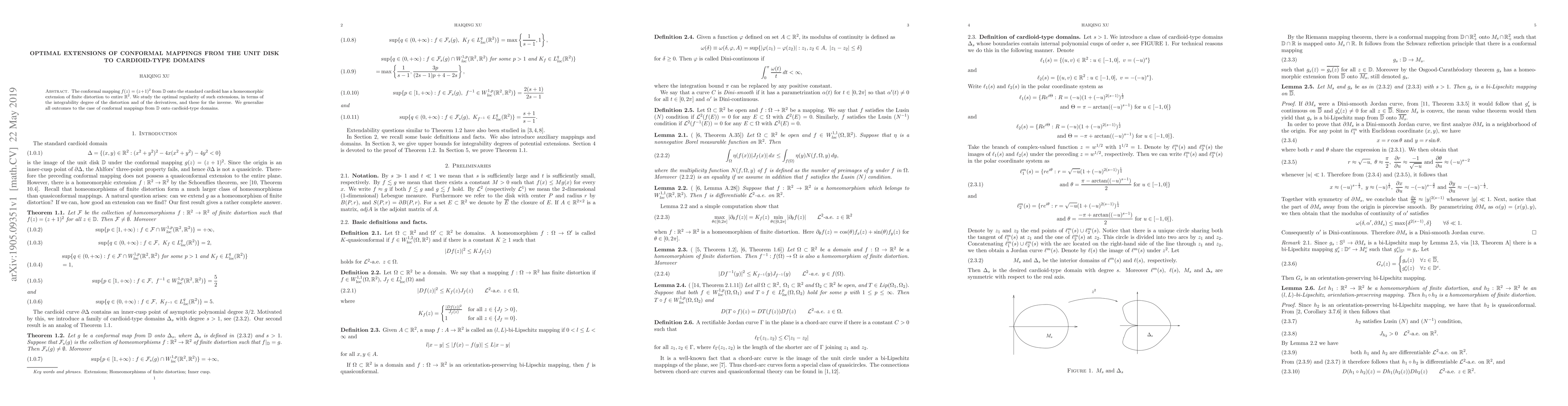 Thumbnail for Optimal extensions of conformal mappings from the unit disk to
  cardioid-type domains