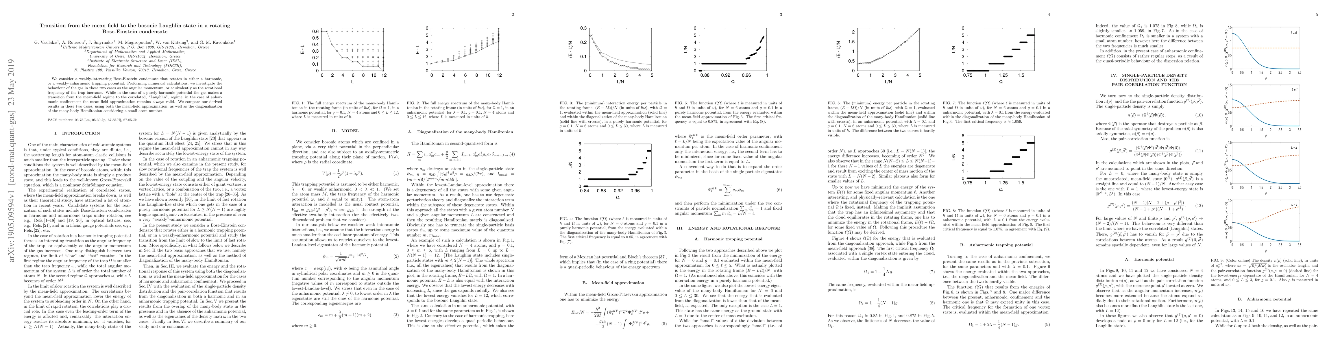 Thumbnail for Transition from the mean-field to the bosonic Laughlin state in a
  rotating Bose-Einstein condensate
