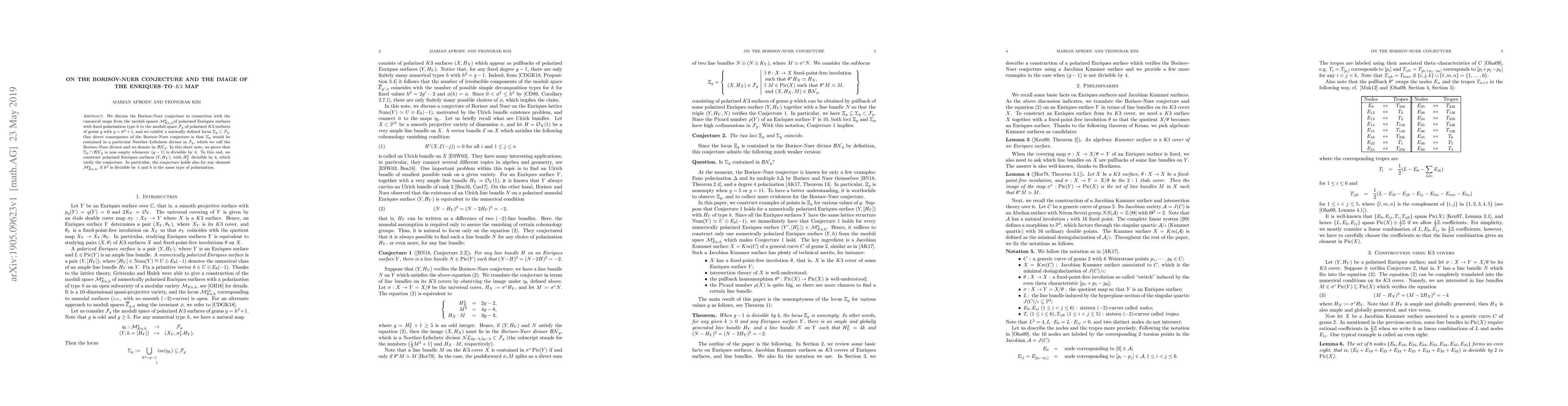 Thumbnail for On the Borisov-Nuer conjecture and the image of the Enriques-to-K3 map