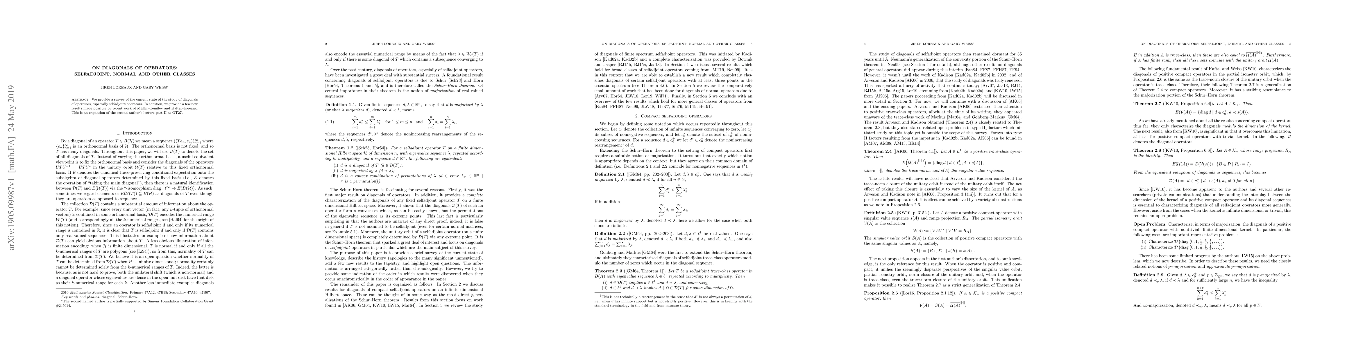 Thumbnail for On diagonals of operators: selfadjoint, normal and other classes