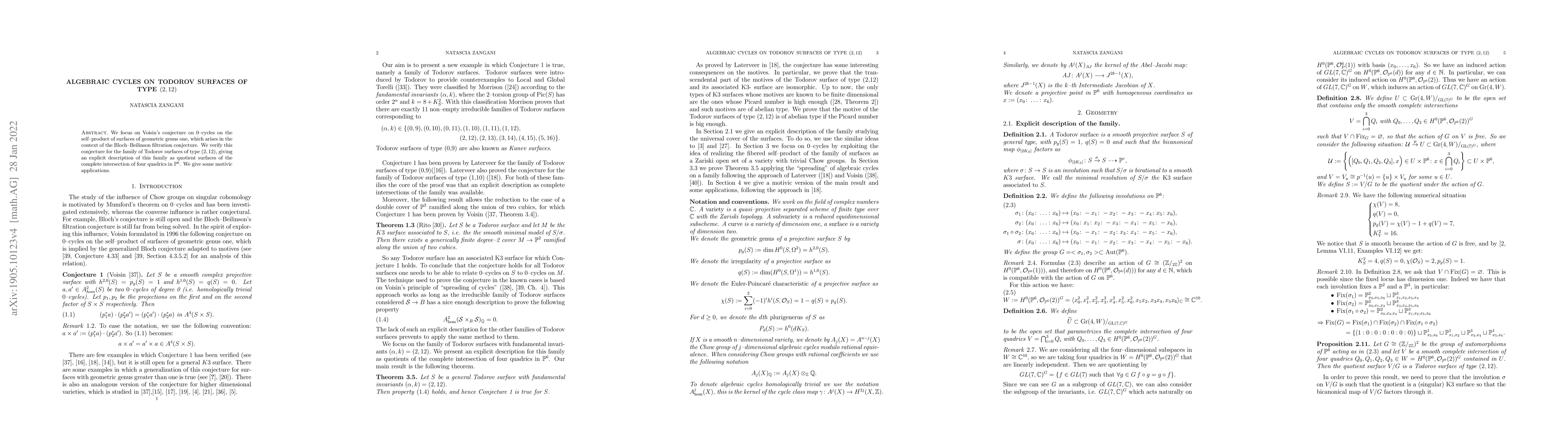 Thumbnail for Algebraic cycles on Todorov surfaces of type $(2,12)$