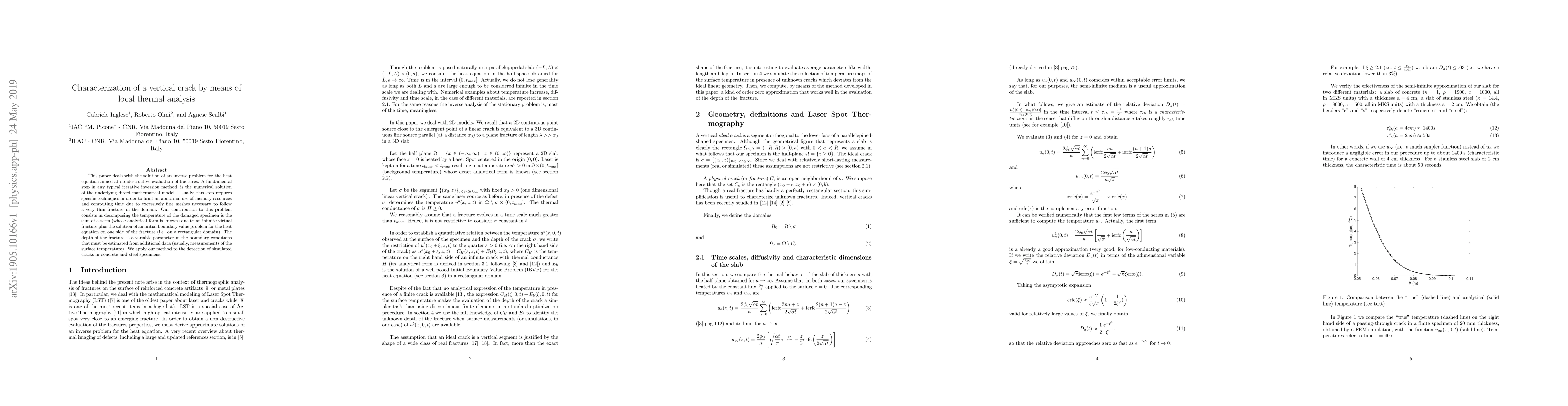 Thumbnail for Characterization of a vertical crack by means of local thermal analysis