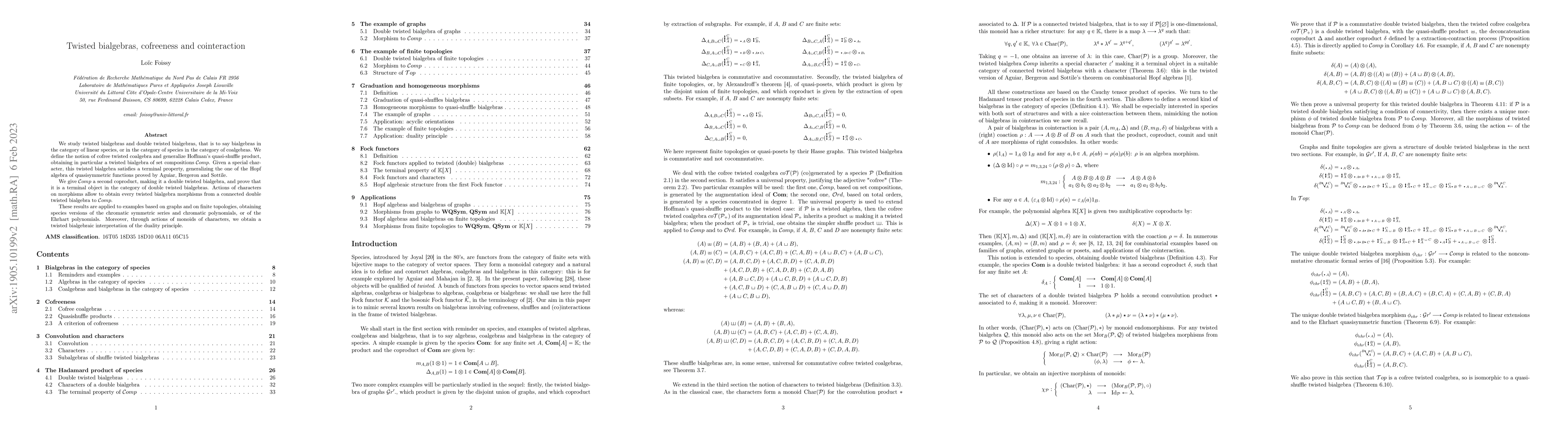 Thumbnail for Twisted bialgebras, cofreeness and cointeraction
