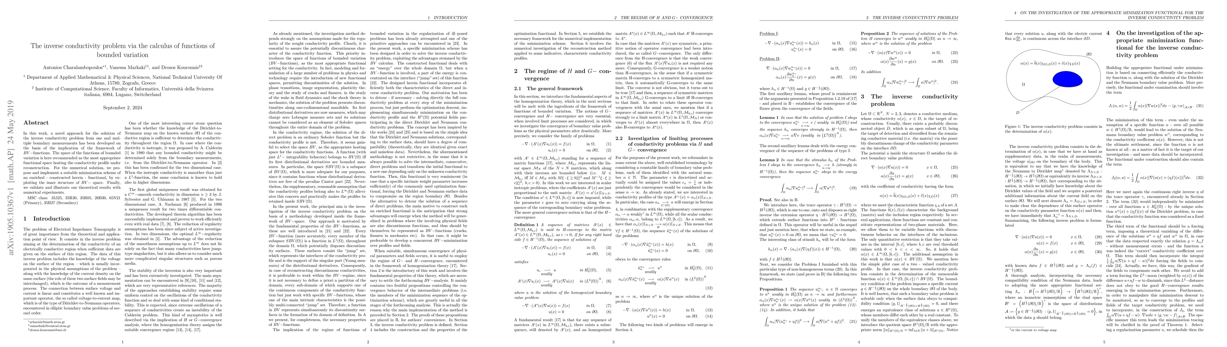 Thumbnail for The inverse conductivity problem via the calculus of functions of
  bounded variation