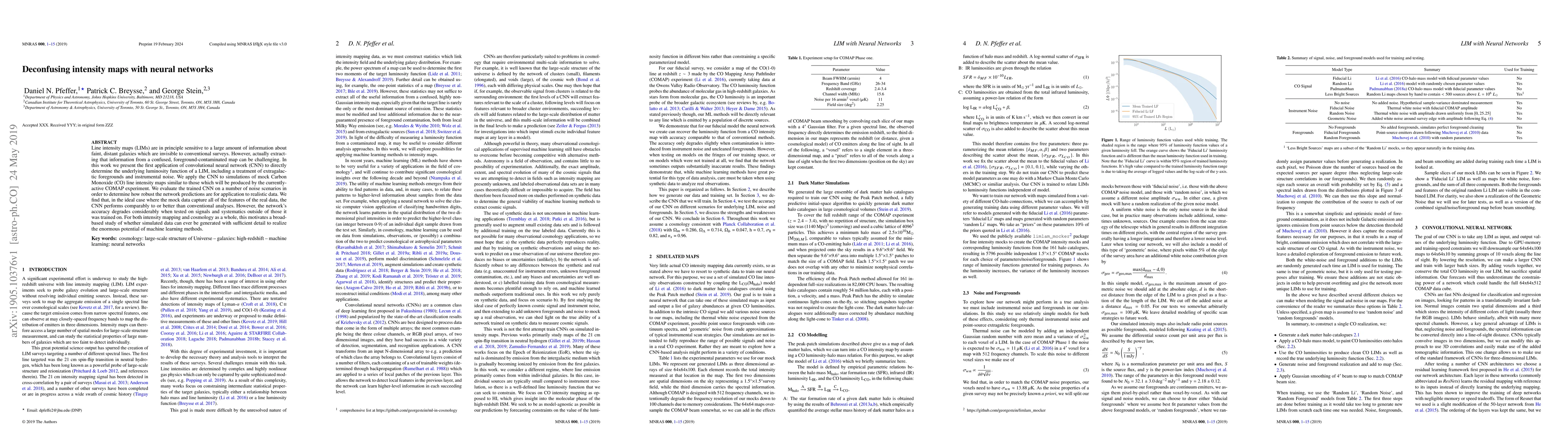 Thumbnail for Deconfusing intensity maps with neural networks