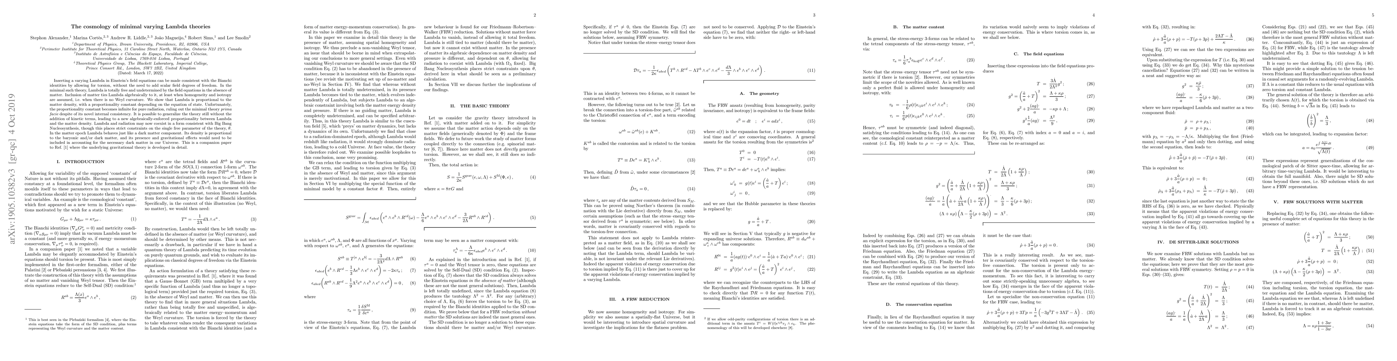 Thumbnail for The cosmology of minimal varying Lambda theories