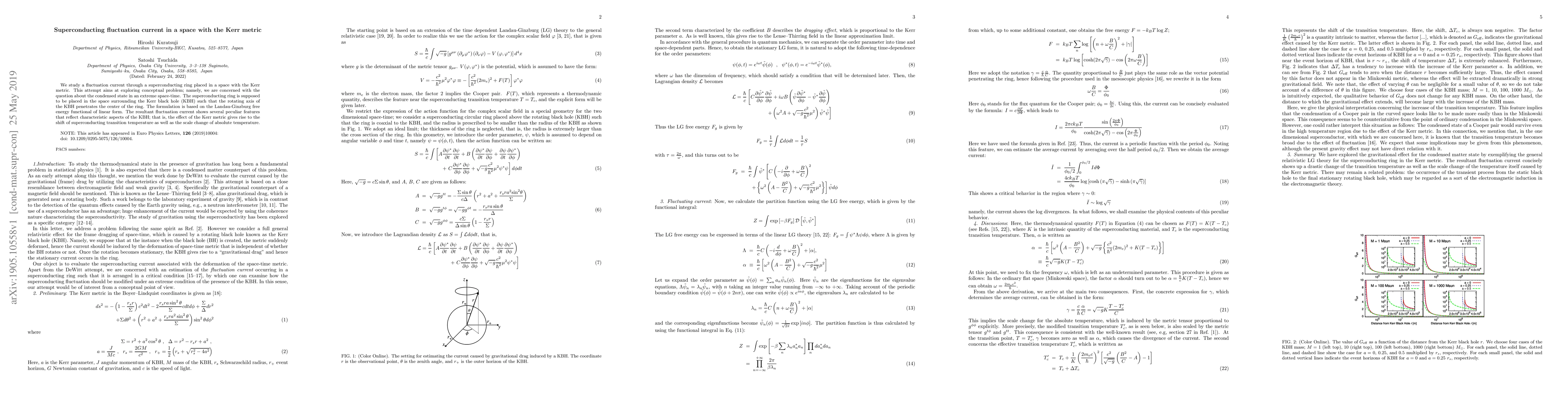 Thumbnail for Superconducting fluctuation current in a space with the Kerr metric