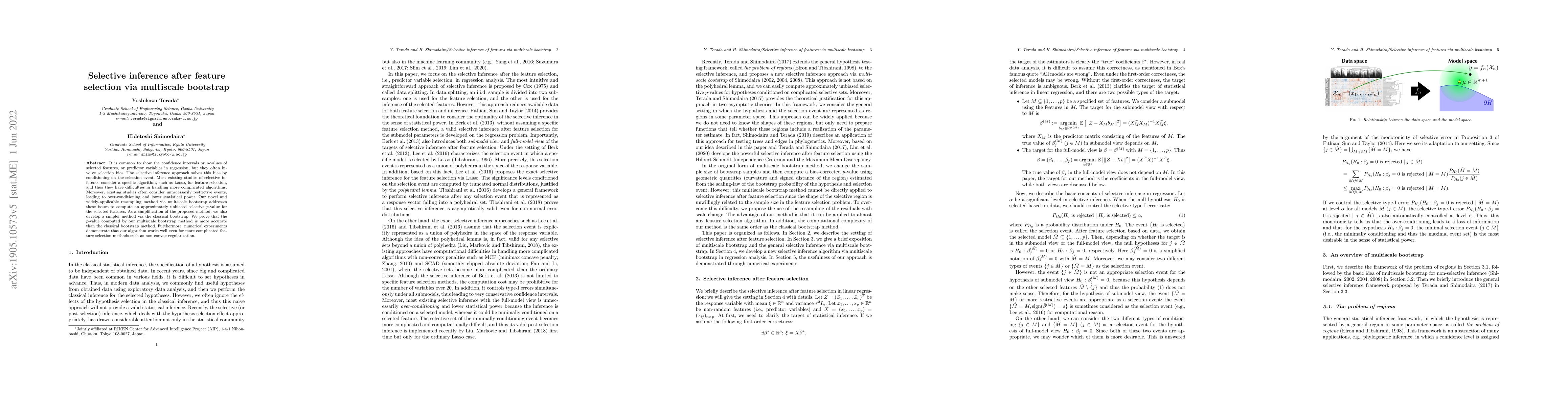 Thumbnail for Selective inference after feature selection via multiscale bootstrap