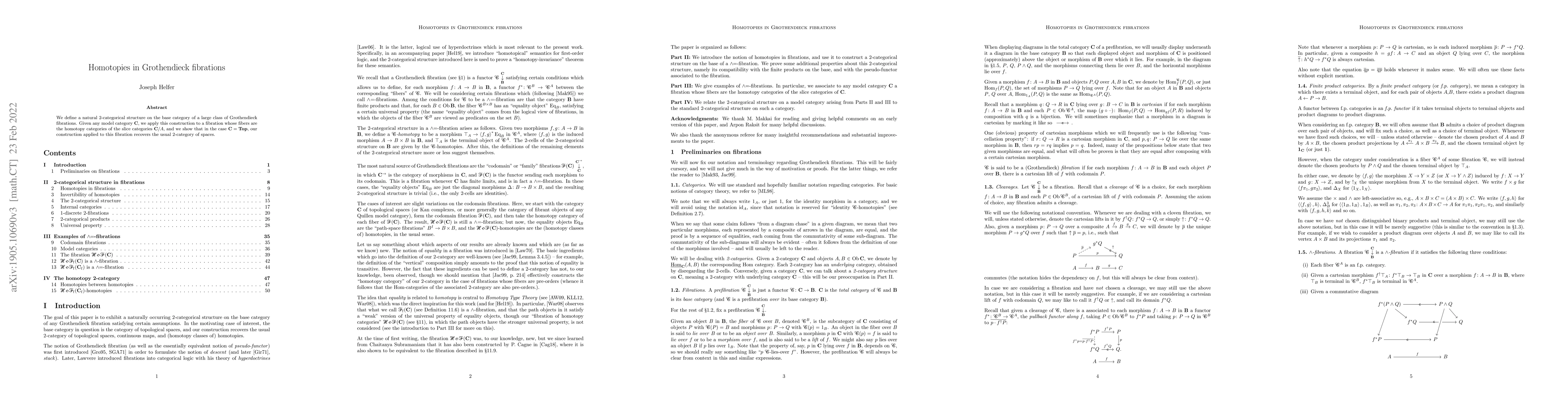 Thumbnail for Homotopies in Grothendieck fibrations