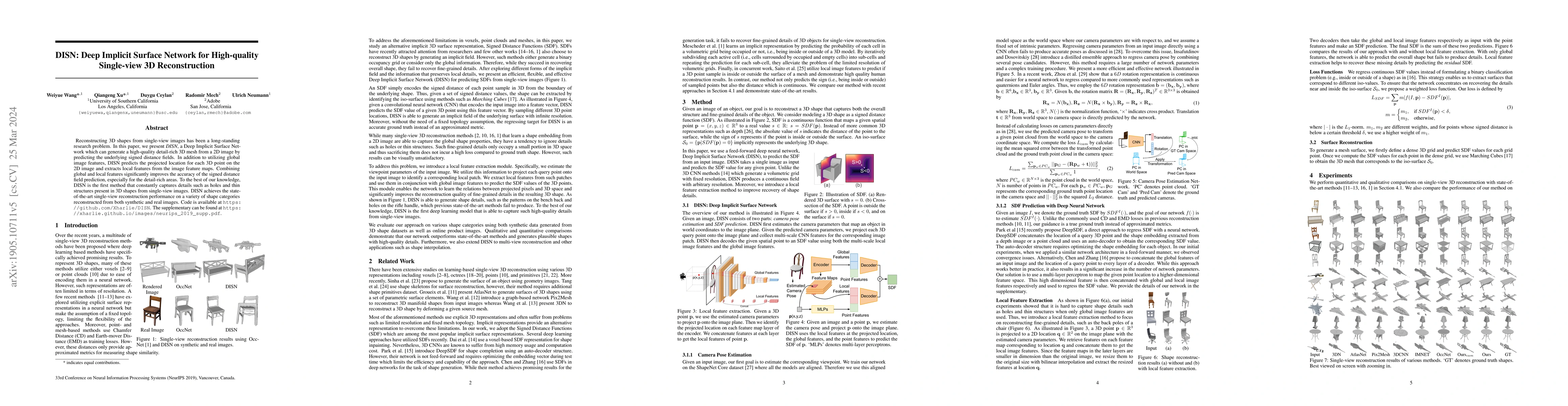 Thumbnail for DISN: Deep Implicit Surface Network for High-quality Single-view 3D
  Reconstruction