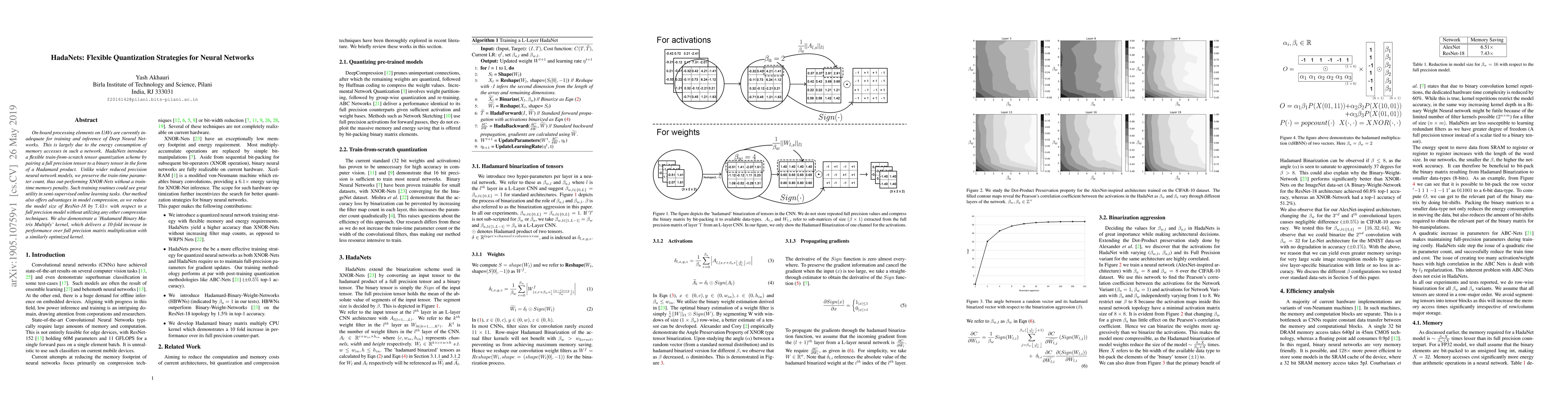 Thumbnail for HadaNets: Flexible Quantization Strategies for Neural Networks