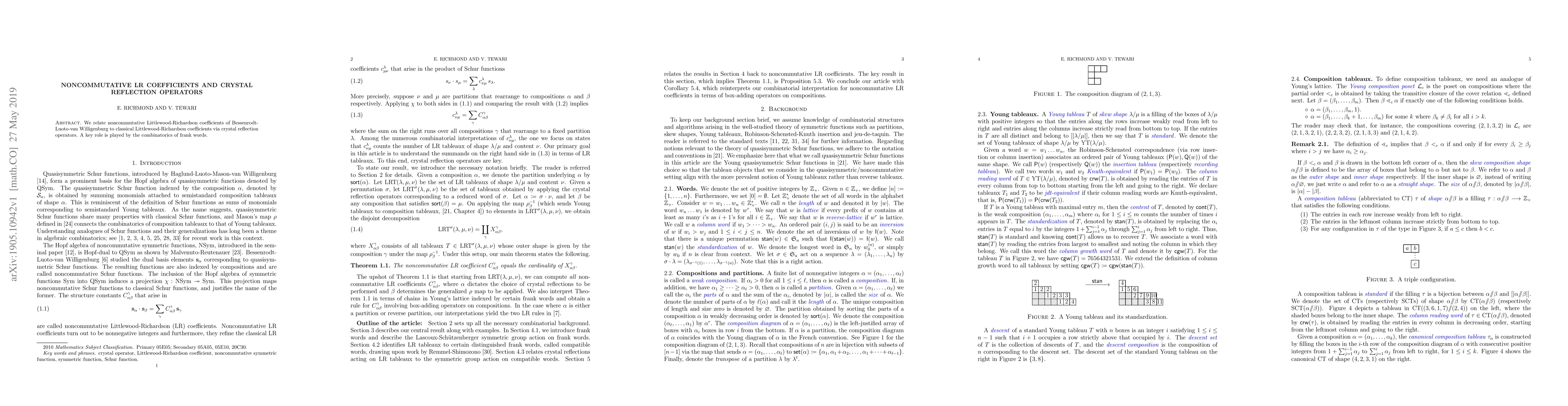 Thumbnail for Noncommutative LR coefficients and crystal reflection operators