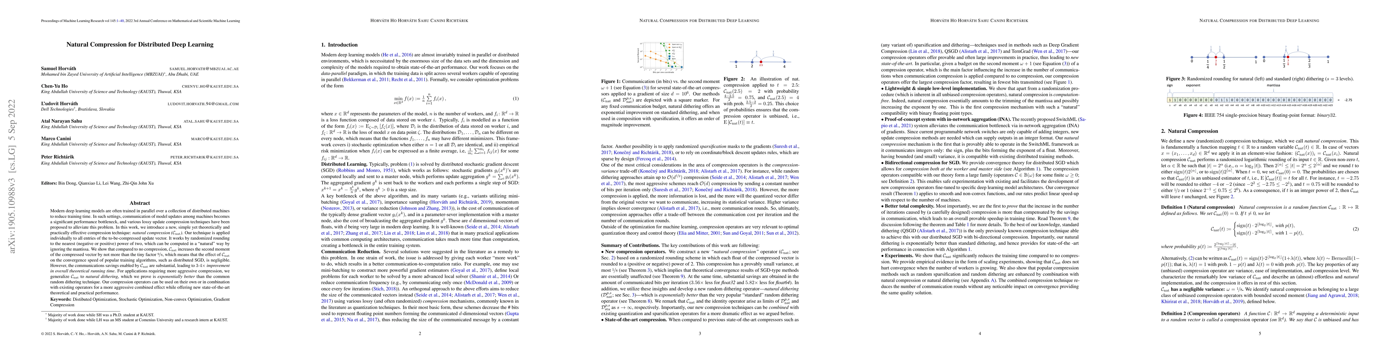 Thumbnail for Natural Compression for Distributed Deep Learning