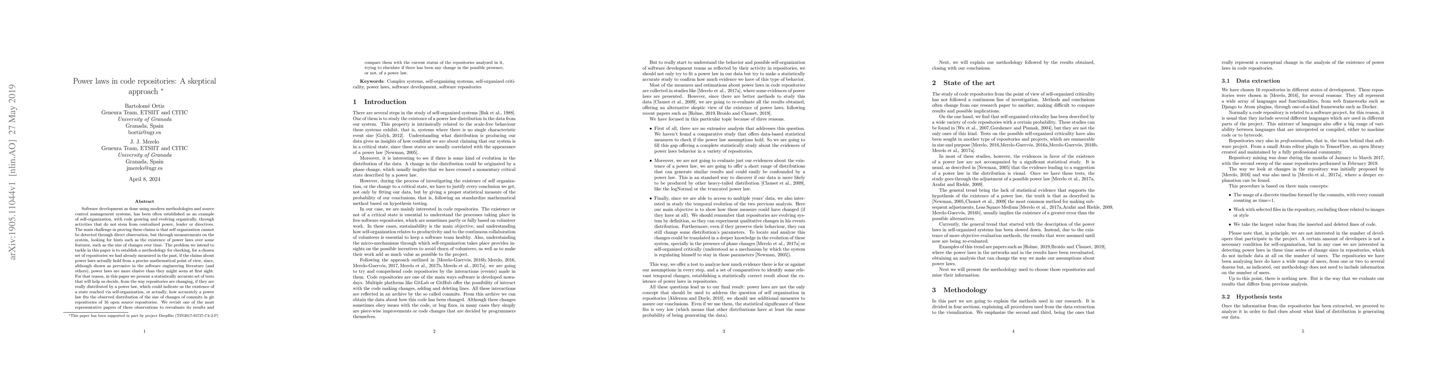 Thumbnail for Power laws in code repositories: A skeptical approach